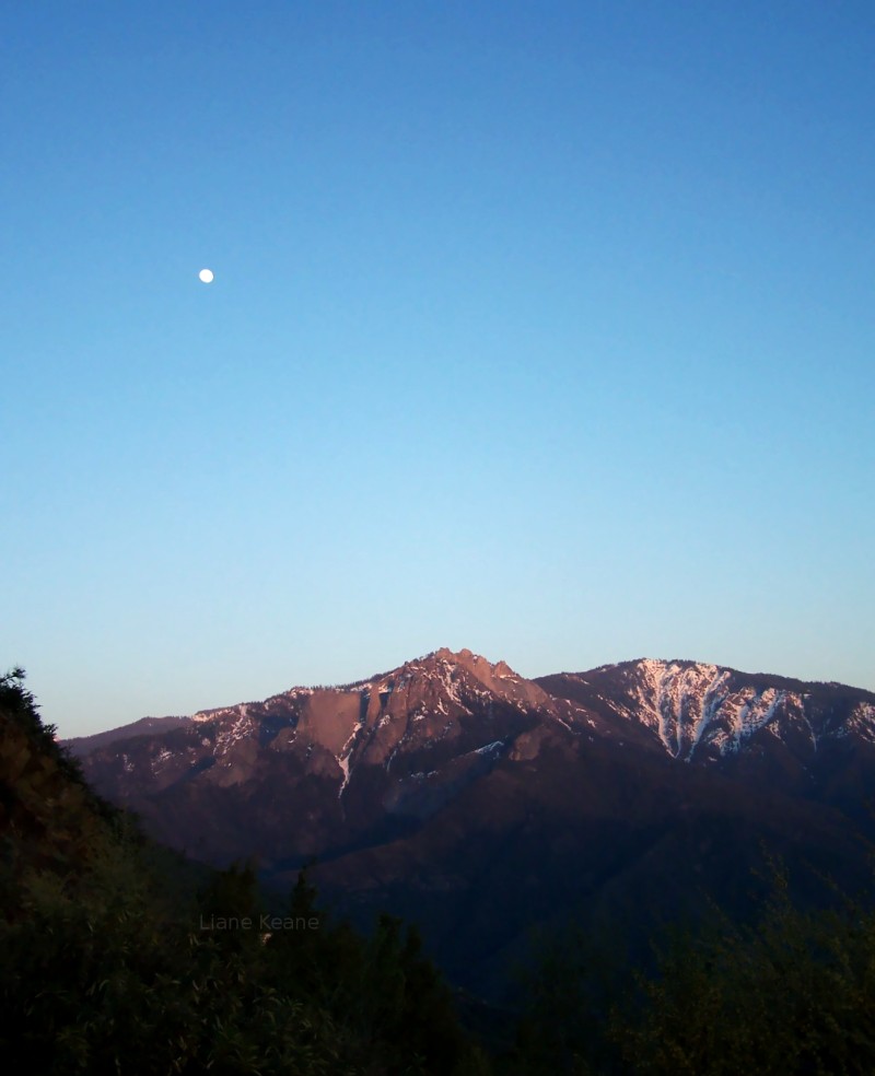 Outdoor photography.  Full moon over Sierra Nevada