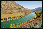 Beautiful river with fall trees.  Nature picture.