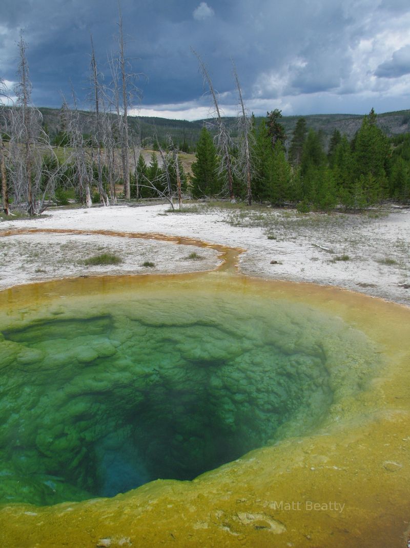 Morning Glory Pool, Yellowstone National Park.  Tour Yellowstone!  Picture of nature.