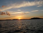 Sunset in Croatia.  Sunglasses, telescopes, binoculars.