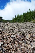 Shale slope, rocks, granite, marble.