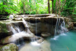 Erawan Waterfalls, Erawan National Park, Kanchanaburi, Thailand.  250km north-west of Bangkok.