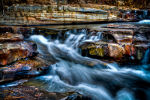 Waterfall, stream, pool.  Mountain creek.