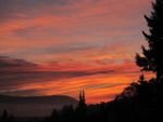 Red sunrise over Cowichan Bay, BC