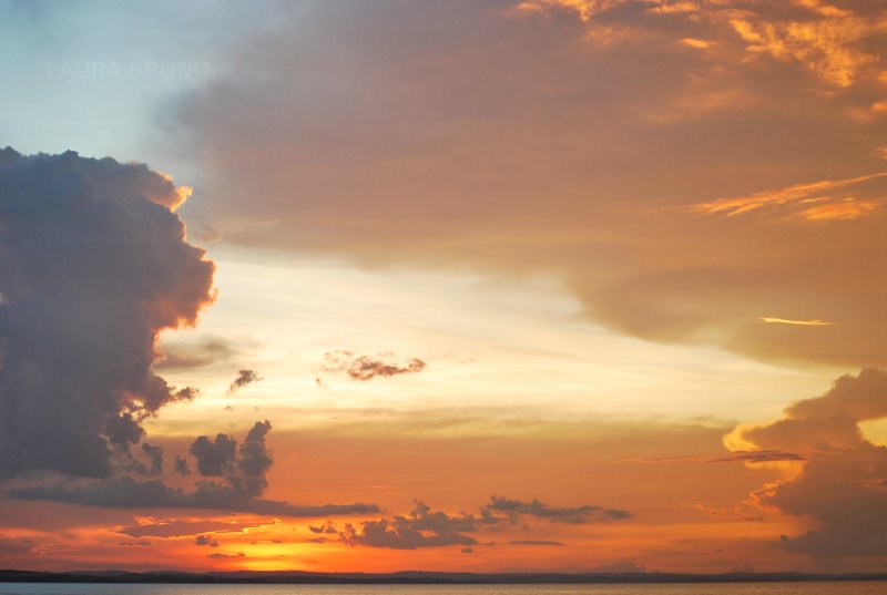 Sunset on a beach.