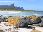 Rocks on a beach in South Africa.