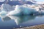 Blue iceberg and glacier in Iceland.