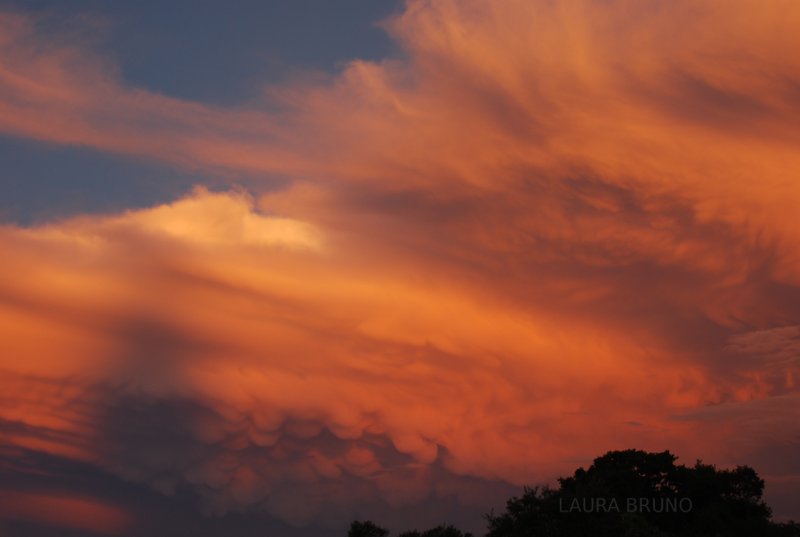 Sunset on clouds in Brazil.