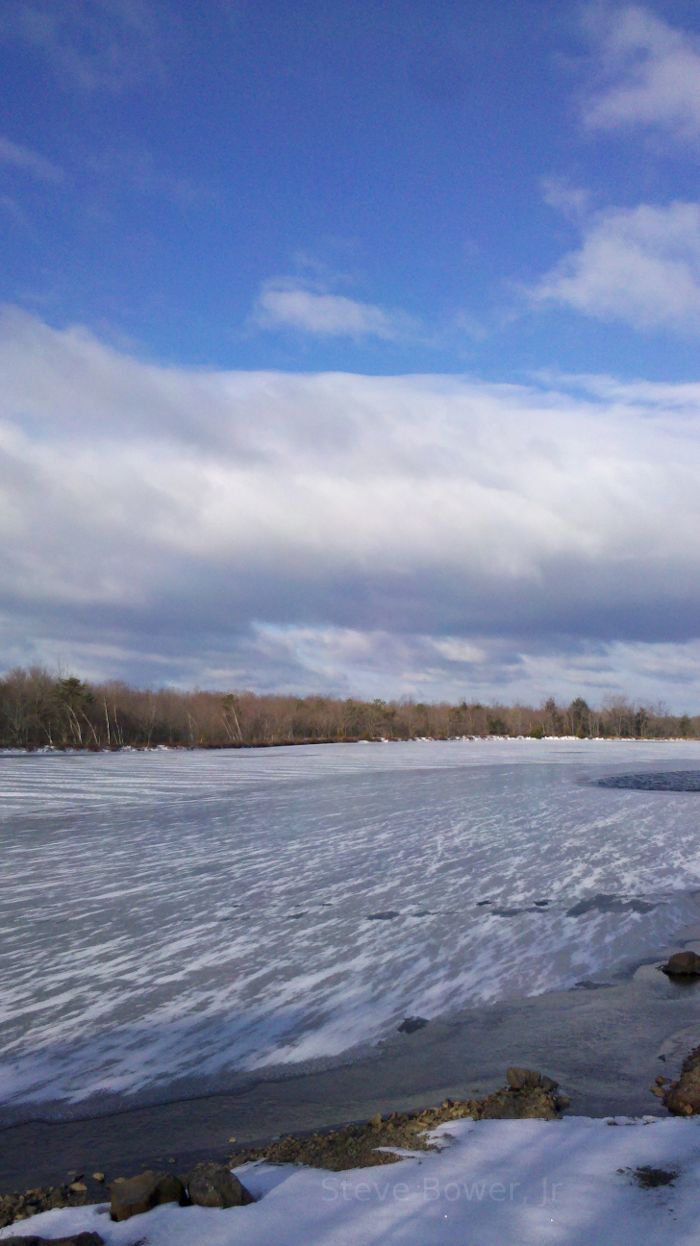 Ice covered lake in Monroe County, PA