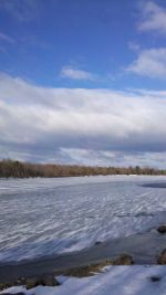 Ice covered lake in Monroe County, PA