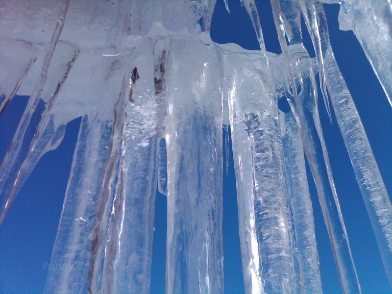 Late spring icicles in Pagosa Springs, CO