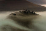 Beautiful fog scene around Monte Prata, Parco dei Sibillini, Marche, Italy.