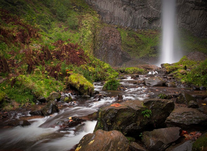 Bottom of a waterfall at the Columbia River Gorge, Oregon