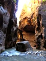 Rock at the Narrows in Zions National Park