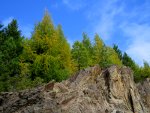 Cliffs, hiking, larch trees