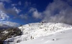 At the top of a snow covered mountain in Idaho