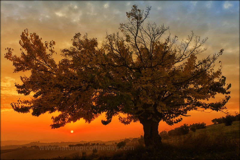 Gorgeous Fall sunset in Central Italy