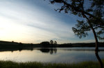 Sundown over a pond in Brazil