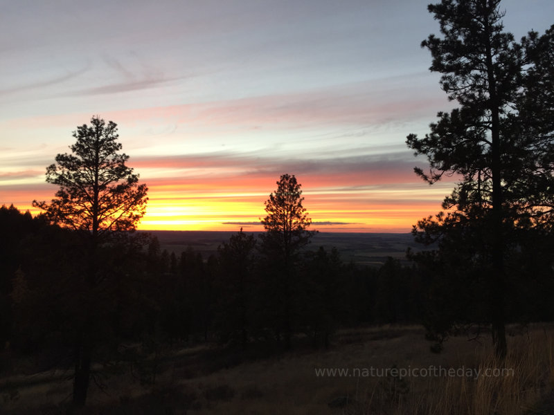 Sunset over eastern Washington