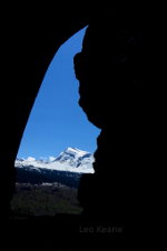 Glaciers through silhouette in Glacier National Park in Montana
