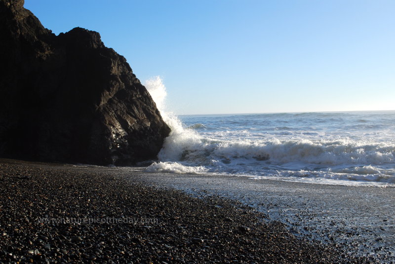 Gravel beach in Washington State.