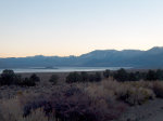 Mono Lake at evening civil twilight.