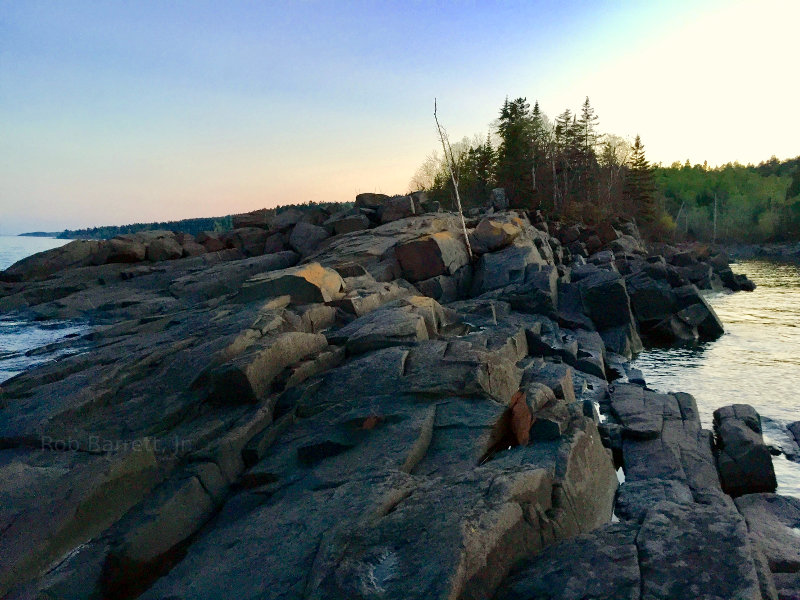 Rocky outcropping in a Minnesota Lake