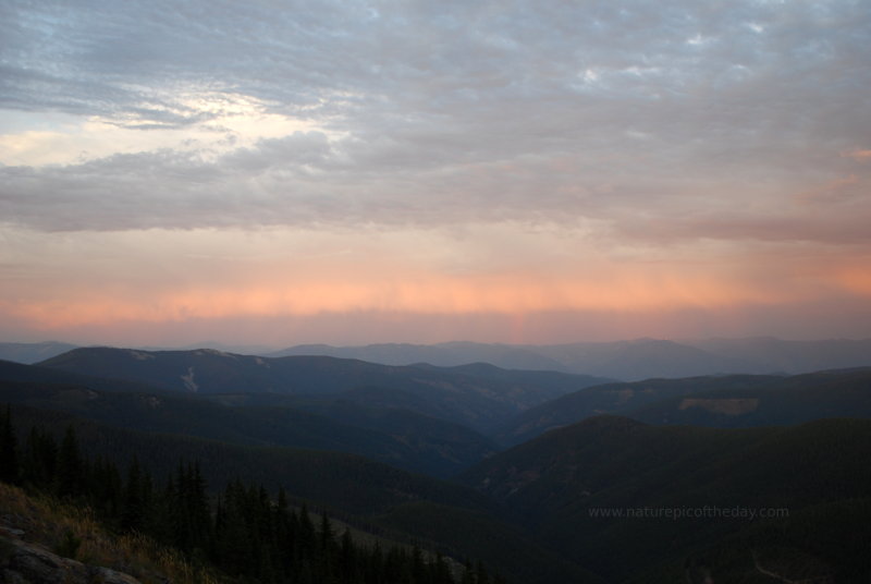 Clouds, rain, sunset, Montana