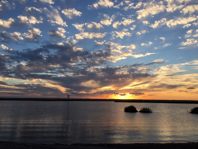 Sunset over the bay at Avalon, New Jersey