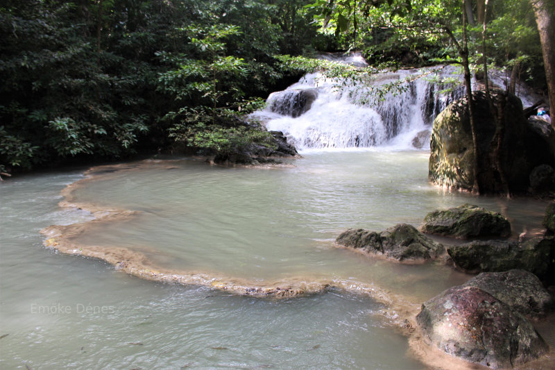 Beautiful Erawan Falls waterfall in Thailand