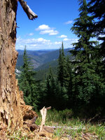 A look down a valley in the Rocky Mountains