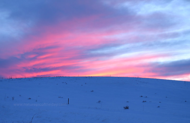 Red Sunrise in Winter