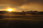 Large Raindrops at sunset