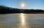 Rough ice during late winter in Minnesota