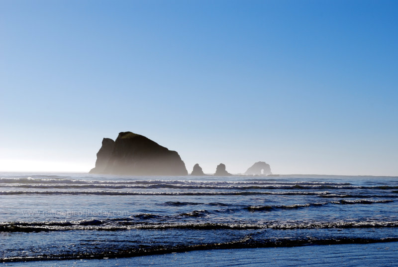 Large rocks off the shore.