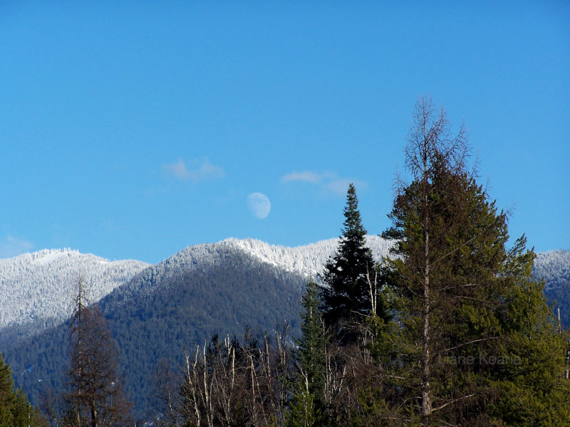 Moon.  Mountains.  Montana.