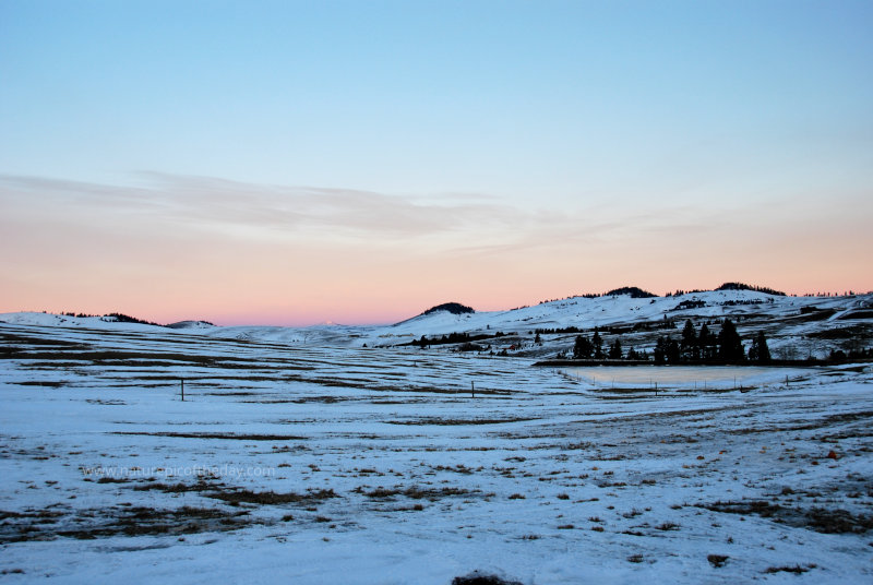 Sunset in the winter