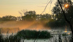 Sunrise on a lake in Minnesota