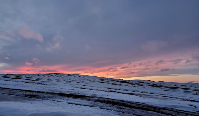 Sunset with snow