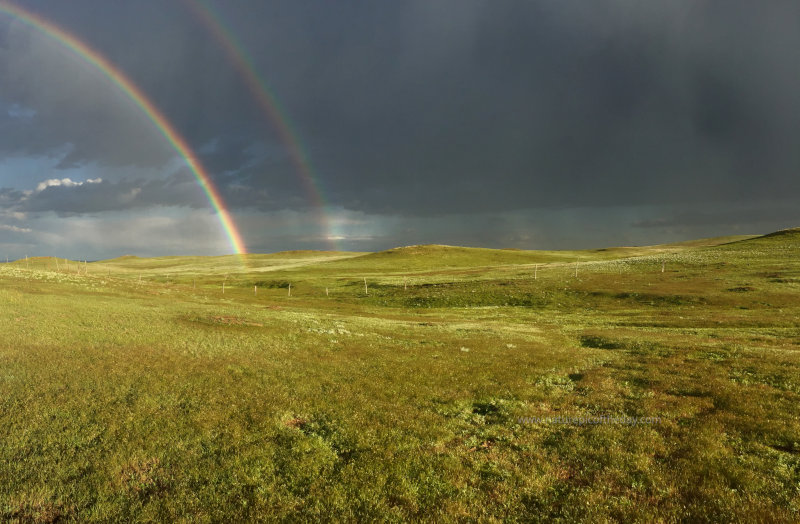 Double rainbow on the prairie