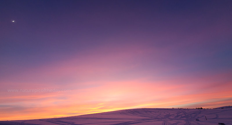 Sunset with a moon sighting