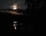 Moon rise on the Columbia River in Washington