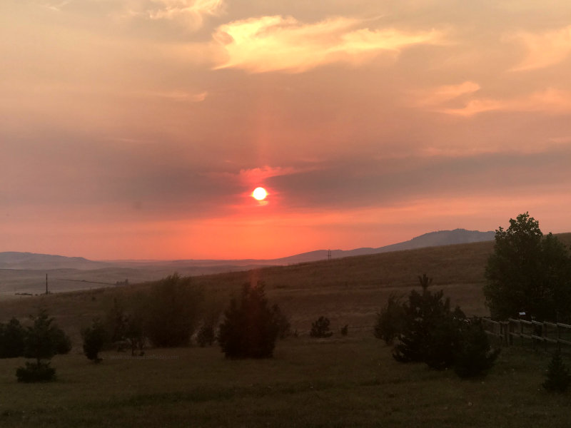 Sunset through the smoke