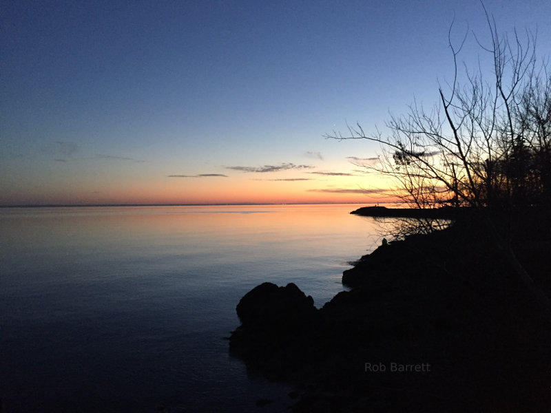 Beautiful still waters of Lake Superior at Sunset