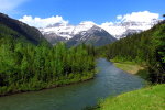 Glaciers, forest, and river in Montana